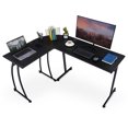 thumbnail image 2 of L Shaped Corner Gaming Desk Computer Desk with Cable Management Matte Black, 2 of 9