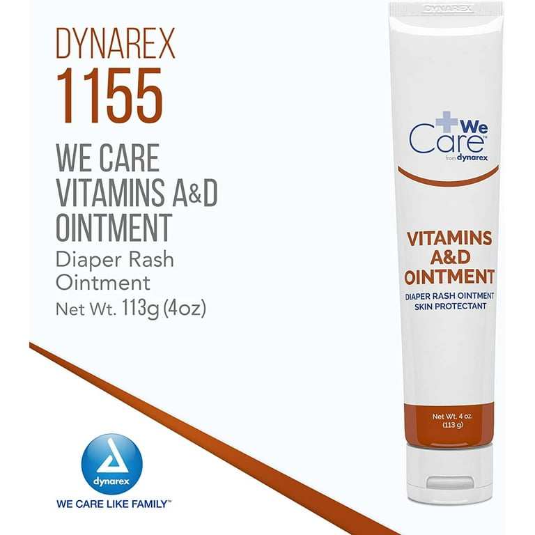 Dynarex Vitamin A&D Ointment 4 oz. Flip Top Tube - 6 Tubes, White