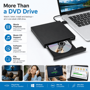 Yuege External DVD Drive ,External USB Drive DVD Drive,External DVD Drive,Black