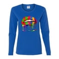 thumbnail image 2 of Wild Bobby, Colorful Painted Lip, Streetwear, Women Graphic Long Sleeve Tee, Royal, XX-Large, 2 of 5