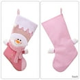 thumbnail image 4 of ievspot Christmas Pink Stocking Santa Claus Snowman White Top Reusable Xmas Tree Hanging Gift Bag Hanging Sock Pendant Party Decoration Supplies, 4 of 8