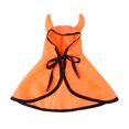 thumbnail image 3 of Pet Halloween Costume 3Pcs Set Adjustable Orange Cloak Cute Horns Design with Pumpkin Decoration Collar & Glasses, 3 of 8