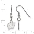 thumbnail image 2 of Sterling S. Rh-plated LogoArt University of Wisconsin XS Dangle Earrings; for Adults and Teens; for Women and Men, 2 of 2