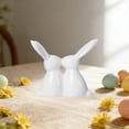 thumbnail image 4 of Easter Handmade Ceramic Rabbit Flower Ornament, Cute Multi-Posture Glossy Texture, Safe Burr-Free, Multi-Size Versatile, for Easter Home Tea Art Ceremony Desktop Windowsill Fireplace Decor, 4 of 6
