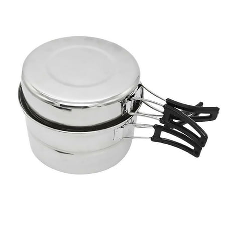 

Outdoor Portable Cookware Set Durable Soup Pot Frying Pan And Steaming Rack