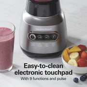 Hamilton Beach 3-in-1 Electronic Kitchen System, Smoothie Blender with 48 oz. Glass Jar, Food Processor Attachment and 20 oz. Travel Jar