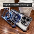 thumbnail image 6 of Magnetic for iPhone 15 Pro Max Case Compatible with MagSafe,[Military Grade Protect] Logo View Slim Transparent Clear Electroplate Shockproof Cover Case for iPhone15 Pro Max 6.7 (gold), 6 of 14