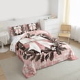 thumbnail image 4 of Manfei Pink White Ribbon Queen Comforter Set for Girls, Xmas Wreath Bedding Sets, Winter Festival Christmas Reversible Bedding Comforter Set, Luxury Bedroom Decor, 3-Piece, 4 of 9