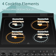 Lanbo 24 in 2.9 CU ft Freestanding Electric Range with Rotisserie and True Convection Oven and Timer