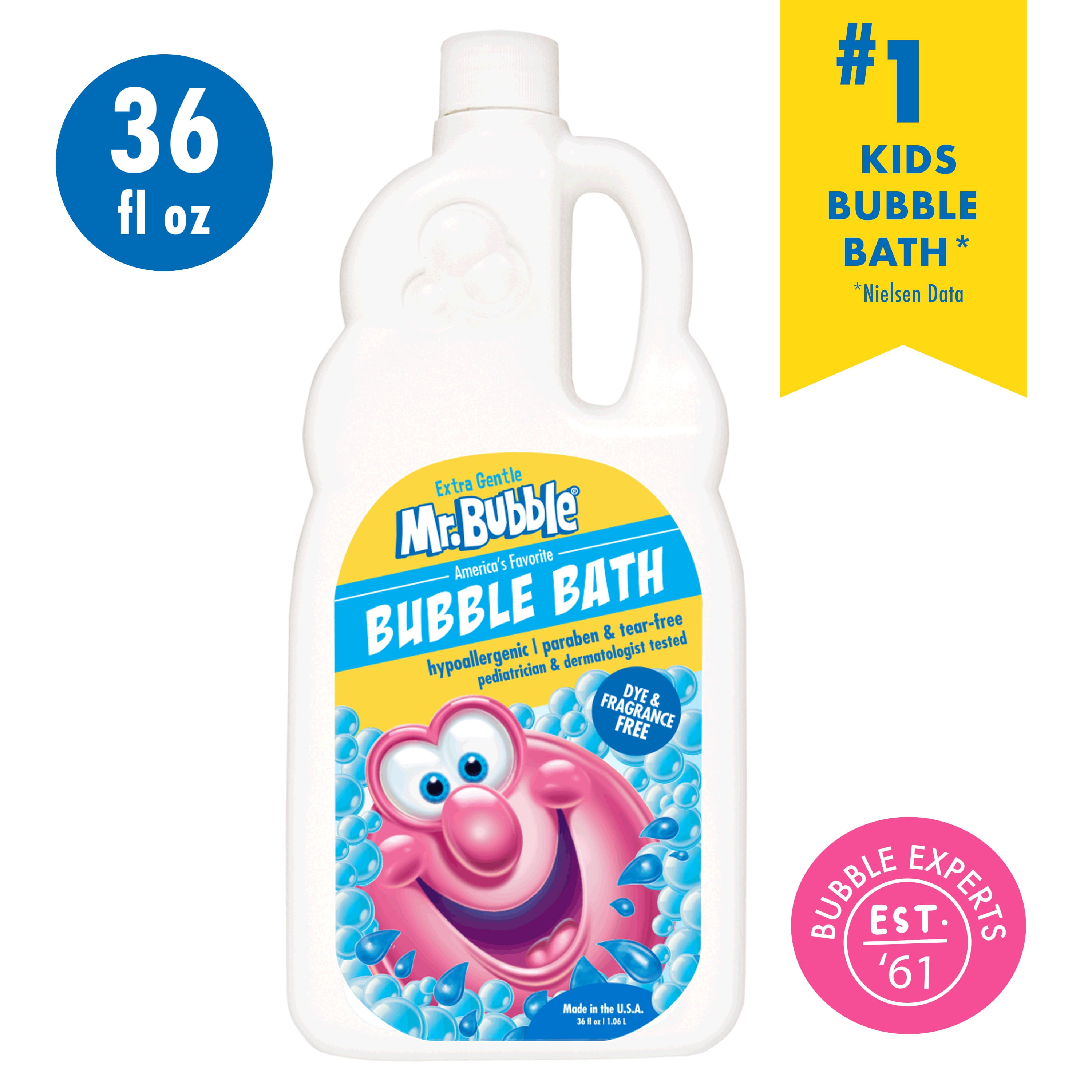 Mr. Bubble Extra Gentle Bubble Bath, Fragrance and Dye Free, 36 oz