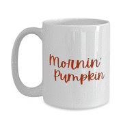 Fall Mug - Thanksgiving Mug - Morning Pumpkin - 15oz White