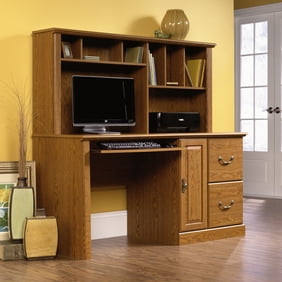 Sauder Orchard Hills Computer Desk With Hutch Milled Cherry