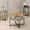 Grey & Black, variant on LinkRomat Coffee Table Set of 3, Round Coffee Table and End Table Sets, Living Room Table Set with Metal Cross Base Frame, Grey & Black