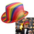 thumbnail image 7 of Hsqqdc Rainbow Magician Tall Top Hat, Colorful Fedora Performance Hat for Carnival Party Events, 7 of 7