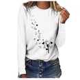 thumbnail image 2 of Chemises & Blouses Ma Commande! Aqestyerly T-Shirt Décontracté Imprimé pour Femmes Col Rond Manches Longues, 2 of 5