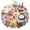 flowers-119, variant on Round Tablecloth Family Cover 60 Inch Polyester Waterproof Stain Wrinkle Free flower for Kitchen