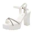 thumbnail image 6 of Dakaela Women's Platform Heels Sandals Chunky High Heel Dress Pumps Ankle Strap Wedding Party Shoes, 6 of 7