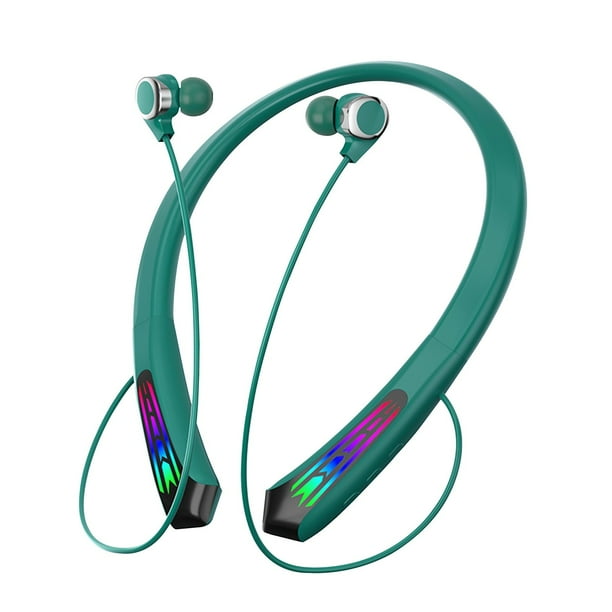 Auriculares Inalámbricos para Juegos Montados en el Cuello Auriculares Luminosos para Juegos Bluetooth, Auriculares Inalámbricos de Doble Oído en el Oído para Juegos Bluetooth