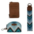 thumbnail image 6 of Wrangler Aztec Keychain Wristlet Wallets for Women Western Dual Pouch Wristlet Credit Card Holder Wallet with Zipper Pocket, Geometric-Jean, 6 of 6