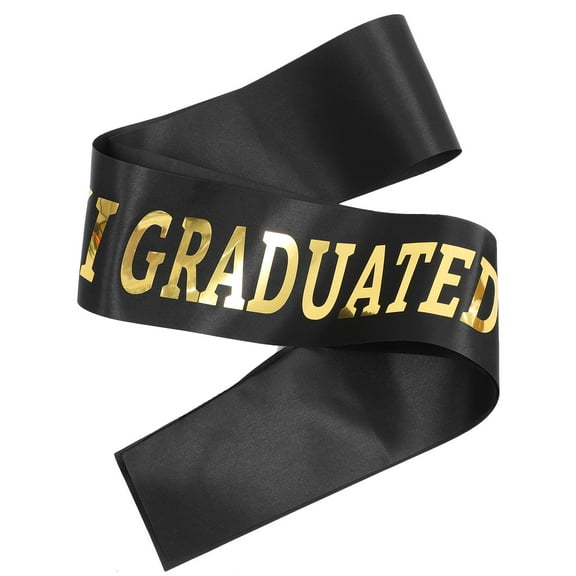 PENIKOKO Black Graduation Sash One Size Fits All for Graduation Parties and Ceremonies, Elegant Party Wear Accessory