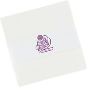 Craft Bunch - 5 inch Charm Pack for Quilting - 42 Precut Cotton Fabric Squares (White)