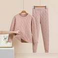 thumbnail image 2 of SwiftWear Women's Quilted Thermal Pajama Set Winter Warm Long Underwear Cozy Thick Top with Insulated Pants 2 Piece Sleepwear & Loungewear, 2 of 9