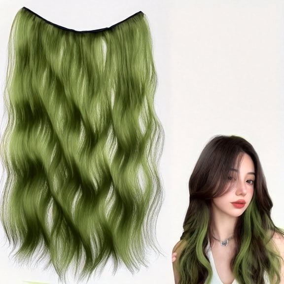20-Inch Multi-Color Clip-In Hair Extensions Women'S Synthetic Straight Body Wave Hair Pieces for Party Elegant Style