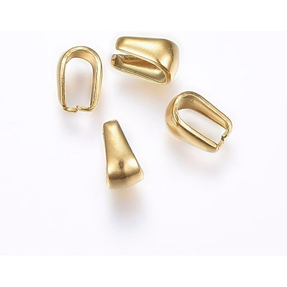 5Pcs 304 Stainless Steel Snap on Bails Golden Pinch Clips Bail Pendants Hook Pendant Clasps Pendant Pinch Bail Clasps for Neckalce Charm Jewelry DIY Craft Making 7x5x4mm Gold