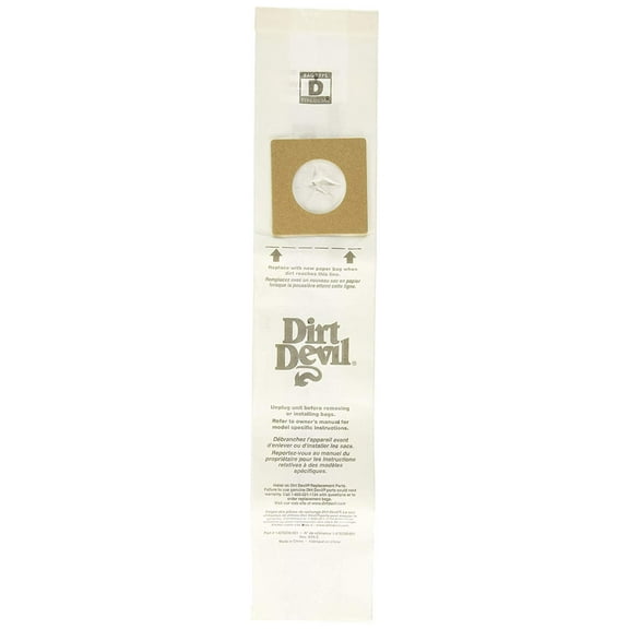 Dirt Devil Type D Vacuum Bags 3-Pack, 3670147001