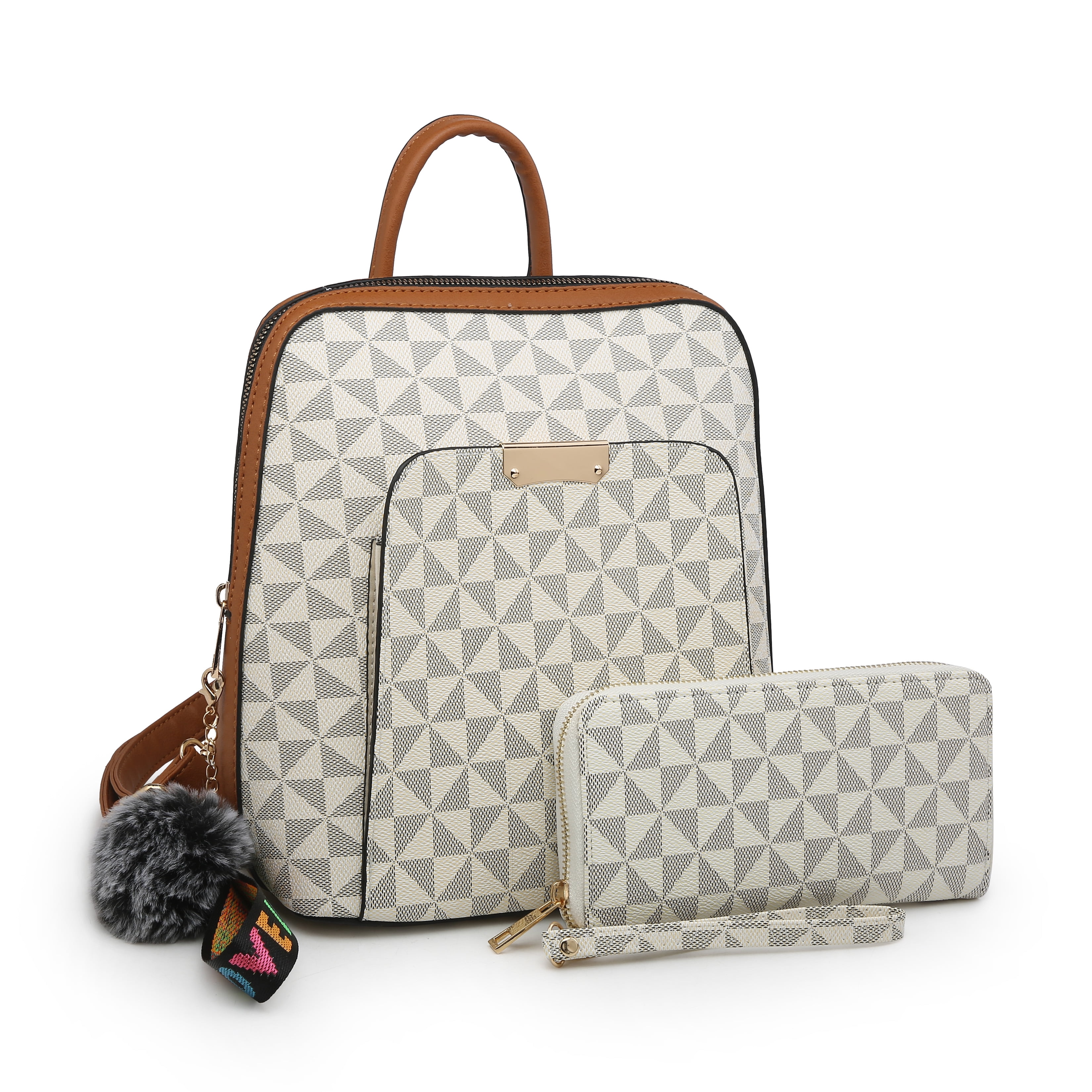 PU Leather Shoulder Bag,Space Dog Backpack,Portable Travel School Rucksack,Satchel with Top Handle