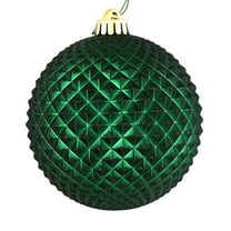 Vickerman 4" Midnight Green Durian Glitter Ball Ornament, 6 per Bag
