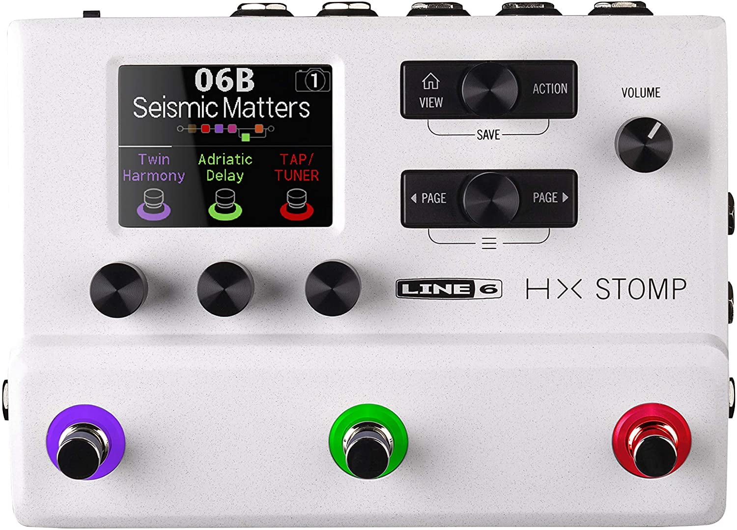 Line6 HX Stomp Multi-Effects Pedal, White with Blucoil Instrument