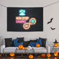 thumbnail image 3 of Funny Non Stop Game Sign Banner, Games Slogans Neon Cool Game Elements Handle Hanging Banners Backdrop Festive Party Decor for Indoor Outdoor, 47 x 71 inches, 3 of 7