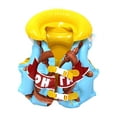 thumbnail image 4 of Chaleco de natación inflable para niños,Chaleco de natación inflable para niños Chaleco de natación para bebés,Chaleco de natación inflable para niños pequeños con boya de amarillo azul, 4 of 8