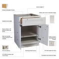 thumbnail image 6 of Design House Brookings Solid Wood Ready to Assemble Kitchen Base Cabinet (30 x 34.5 x 24), Sherwin Williams® White, 6 of 27
