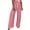 Pink, variant on Work Pants Women Casual Solid Rib Wide Leg Pants Straight High Waist Loose Wide Leg Pants Grey One Size