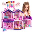 thumbnail image 1 of Casa de muñecas TOMLEON Dream con 4 princesas, 4 unicornios, perro y muebles, 1 of 9