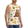 thumbnail image 2 of Bixox Men's Cute Bee Honey Jar Hive Bear Printed Shirt Sleeveless Fitness Tank Top-XX-Large, 2 of 7
