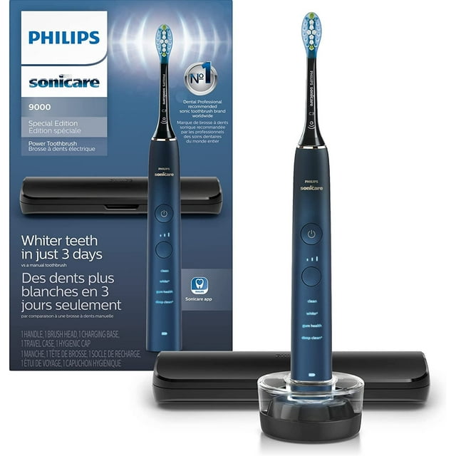 Philips Sonicare Diamondclean 9000 Special Edition Rechargeable Toothbrush, Blue/black Hx9911/92