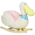 thumbnail image 3 of Qaba Pelican Baby Rocking Horse, Plush Stuffed Animal Rocker for Toddlers, Kids Ride on Rocking Horse with Realistic Sound, White, 3 of 10
