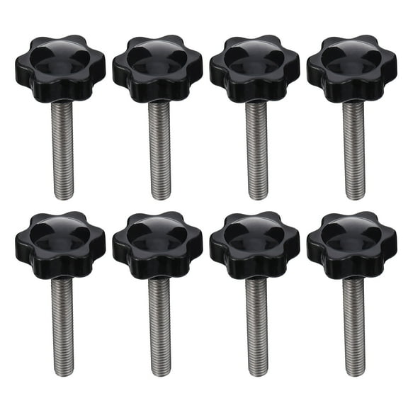 10 Pcs Handle Clamping Knobs Fixtures Plum Blossom Manually Tightened Screw Thread Clamping Screw 5X2.5CM Black