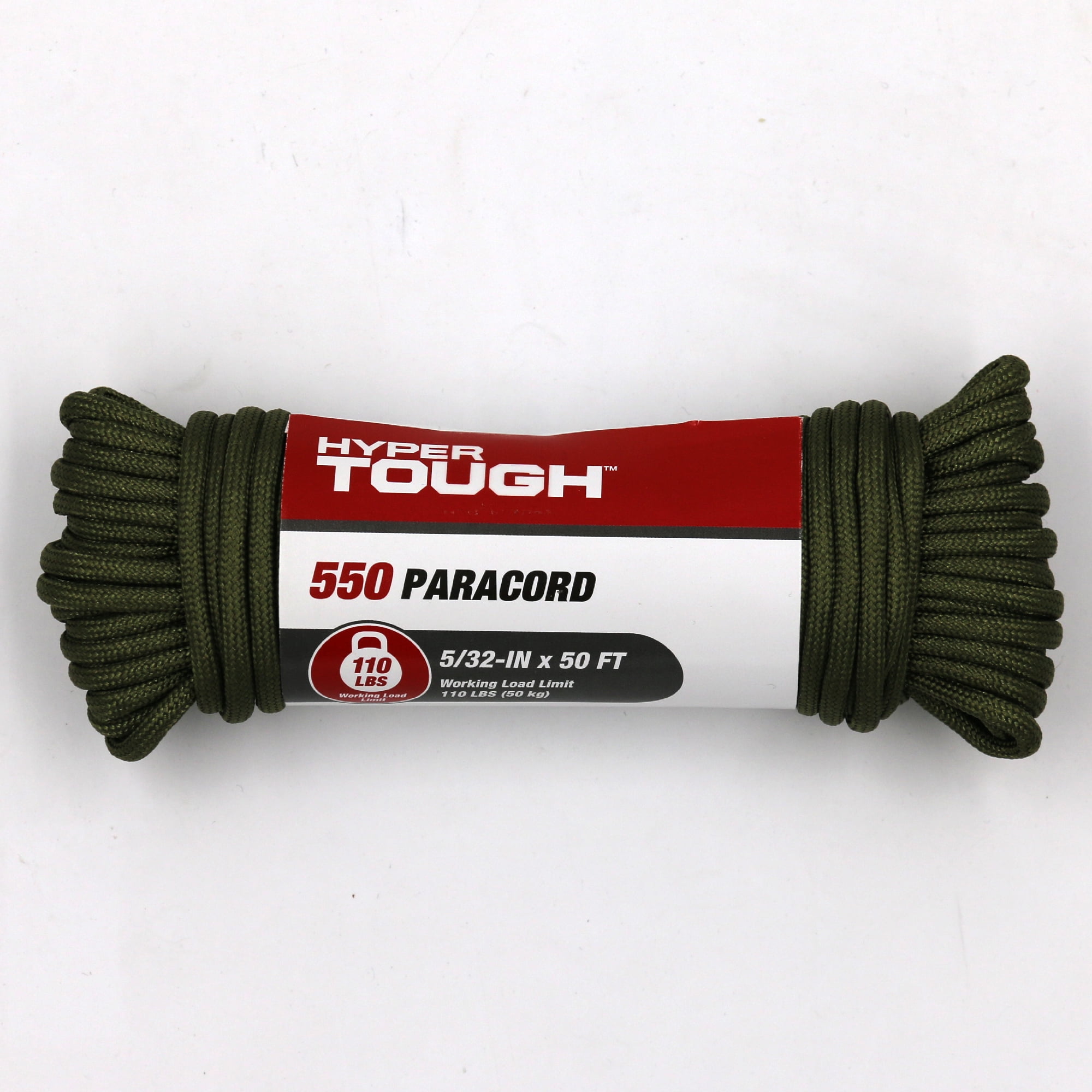 Hyper Tough 550 Paracord, Green, 5/32 inch x 50 feet, String & Twine