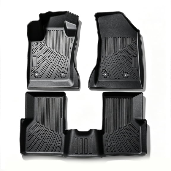 Findmall Floor Mats Replacement for Jeep Compass 2017-2025 All Weather TPE 1st 2nd Row 3PCS Black