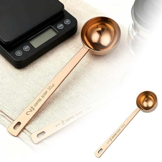 Long Handle Stainless Steel Measuring Spoon for Precise Coffee Grounds Loose Tea Milk Frothing and Kitchen Ingredients