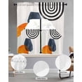 thumbnail image 2 of Boho Geometric Swag Curtains for Living Room/Bedroom Windows, Modern Middle Century Abstract Striped Kitchen Curtains and Valances Set 36 Inch Length, Light Filtering Swags Valance Curtain Panels, 2 of 5
