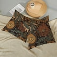 thumbnail image 6 of Boho Pillow Covers 20x20 Set of 2 Vintage Boho Floral Throw Pillows Tropical Leaves Brown Palm Summer Flowers Decorations Bohemian Pillowcase Linen Outdoor Decor Cushion Case for Sofa Home, 6 of 6