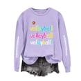 thumbnail image 2 of Trikvn Women's Volleyball Graphic Sweatshirts Long Sleeve Crewneck Pullover Tops Casual Fall Game Day Shirts Colorful Letter Print Sports Athlete Mom Clothing, 2 of 9
