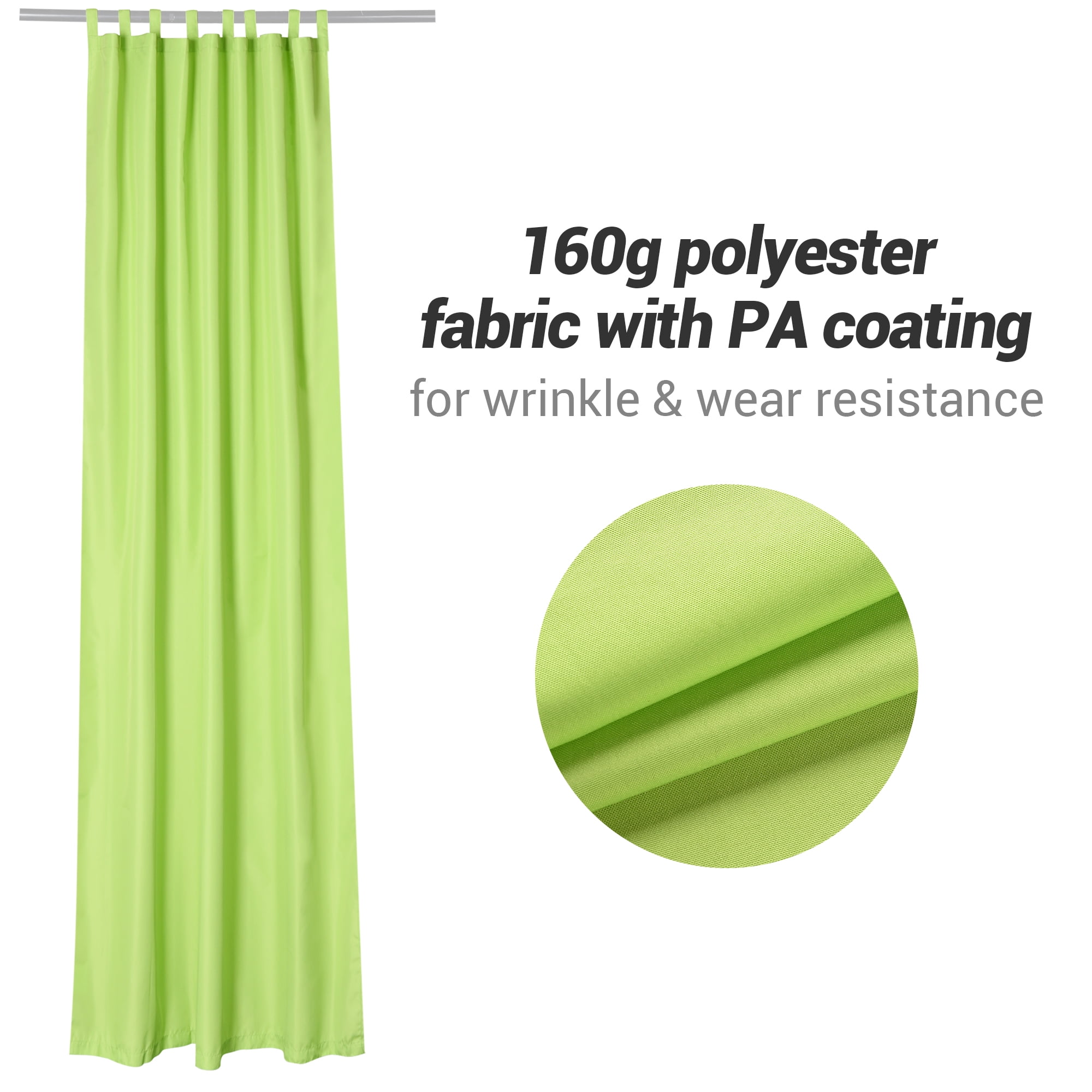 Yescom 54"x108" Outdoor Privacy Curtain Panel Tab Top UV30+ Patio Porch Pergola 6 Piece