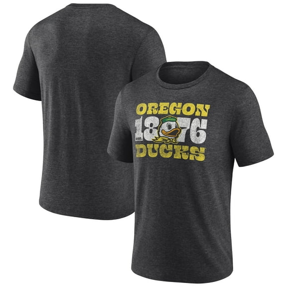 Men's Charcoal Oregon Ducks Established Tri-Blend T-Shirt