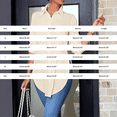 thumbnail image 3 of Summer Tops Slit Side V Neck Long Sleeve Button Down Fashion Blouse, 3 of 6